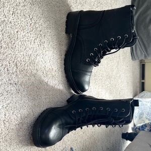 Black Zip side combat boots